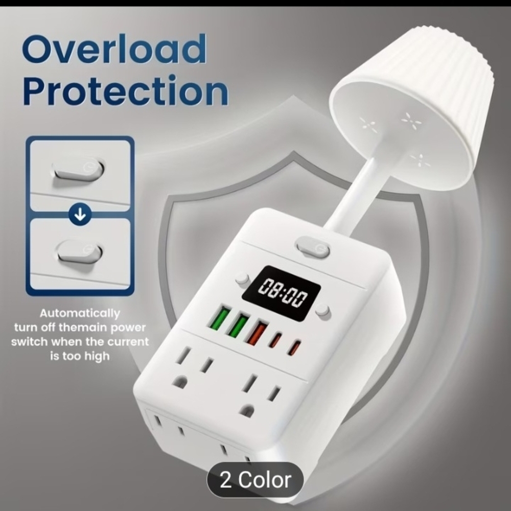 Smart Power Strip with Timer and USB Ports